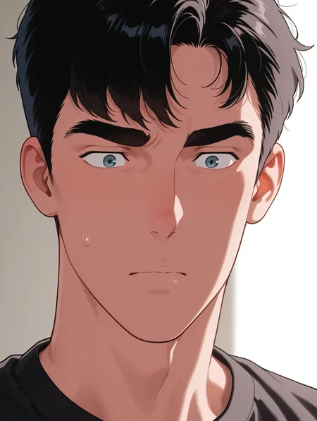 masterpiece, best quality, amazing quality, Yoh Hinomura, thick eyebrows, 1 boy, male focus, solo
