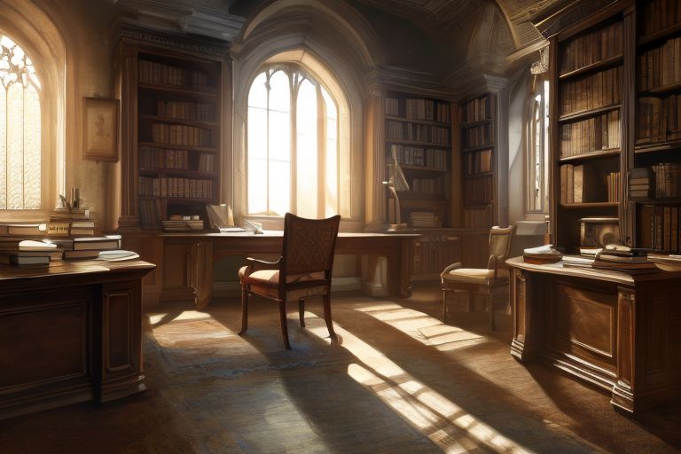 RAW photo, (masterpiece:1.3), subsurface scattering, heavy shadow, (high quality:1.4), (intricate, high detail:1.2), professional photography, HDR, High Dynamic Range, realistic, ultra realistic, photorealistic, high resolution, film photography, ambient lighting, atmospheric effects, <lora:detail_slider_v4:2>, OverallDetail, a scholar in an office, desk, books, shelves, FanStu, <lora:FantasyStudy-10:0.7>, epiCPhoto