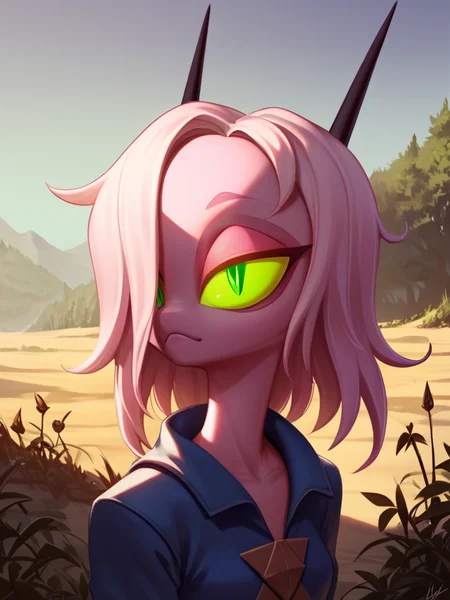 score_9,score_8_up,,score_7_up,masterpiece,high resolution,
namahcalah_v2, overalldetail,
solo, 1girl, green eyes,colored sclera, upper body, green sclera,
,shadow detail,natural light,backround detail,outside
, <lora:namah_calah-v2-9:1>,