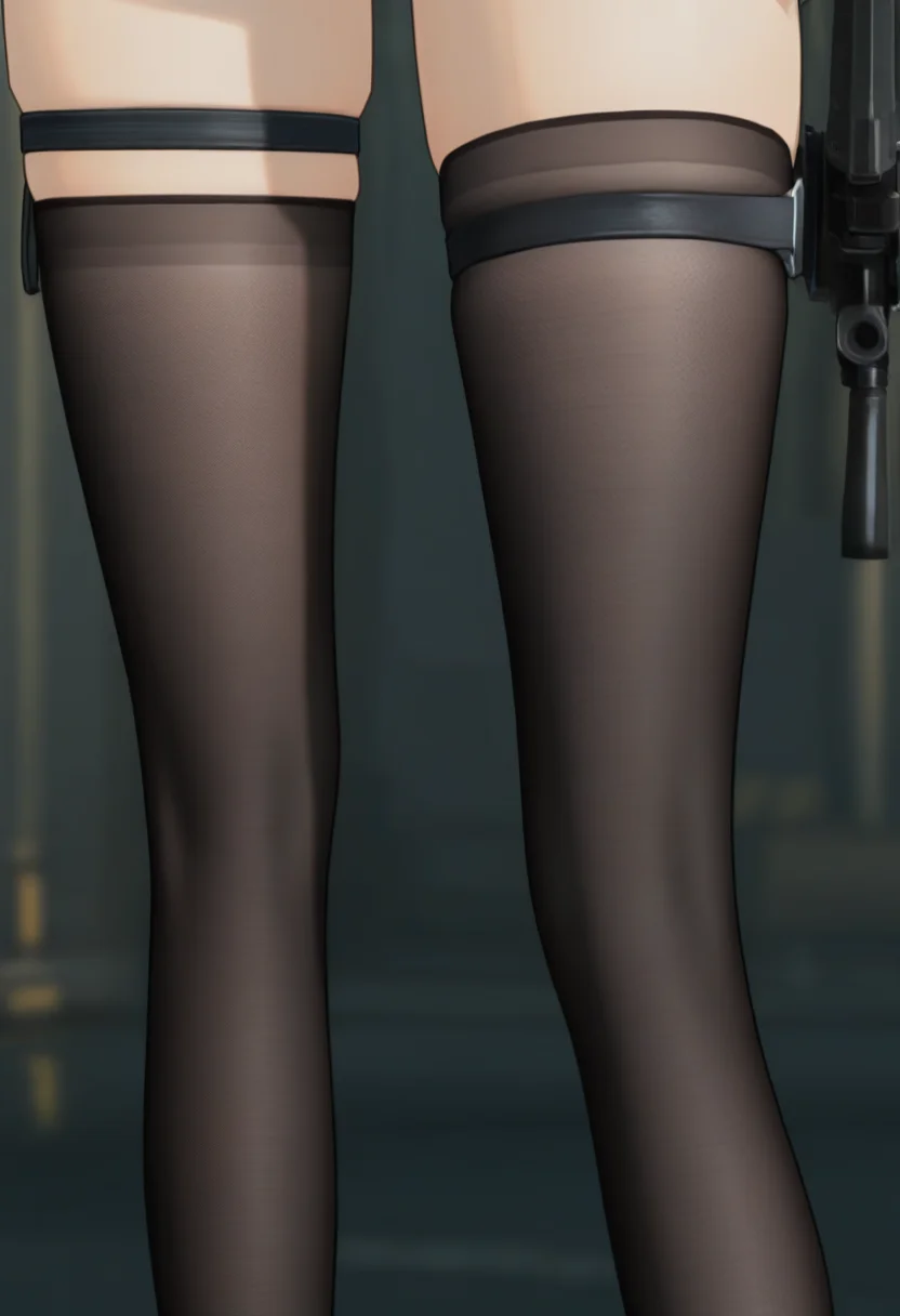 shaoqian,solo,1girl,thighhighs,lower body,weapon,black thighhighs,gun,thighs,skindentation,
masterpiece,best quality,high definition,ultra-detailed,<lora:shaoqian-000180:1>,shaoqian,
