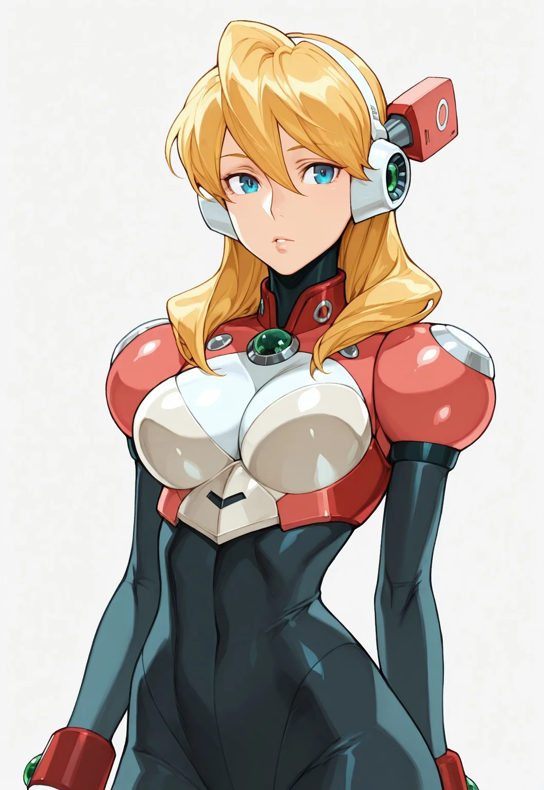 Masterpiece, best quality, 1girl,solo, blonde hair, blue eyes, hair between eyes, hair over shoulder, robot ears, headgear, armor, bodysuit, breastplate, white gloves
<lora:AKinuNishimura_Style-12:1>