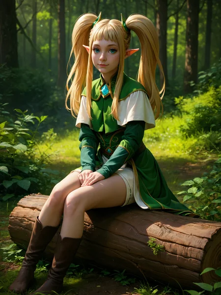 score_9, score_8_up, score_7_up, score_6_up, score_5_up, score_4_up, realistic, photograph,
girl, filimos <lora:filimos_harrifenas-PD-1.0:1>,
perfect lighting, forest, sitting on a log, cute pose