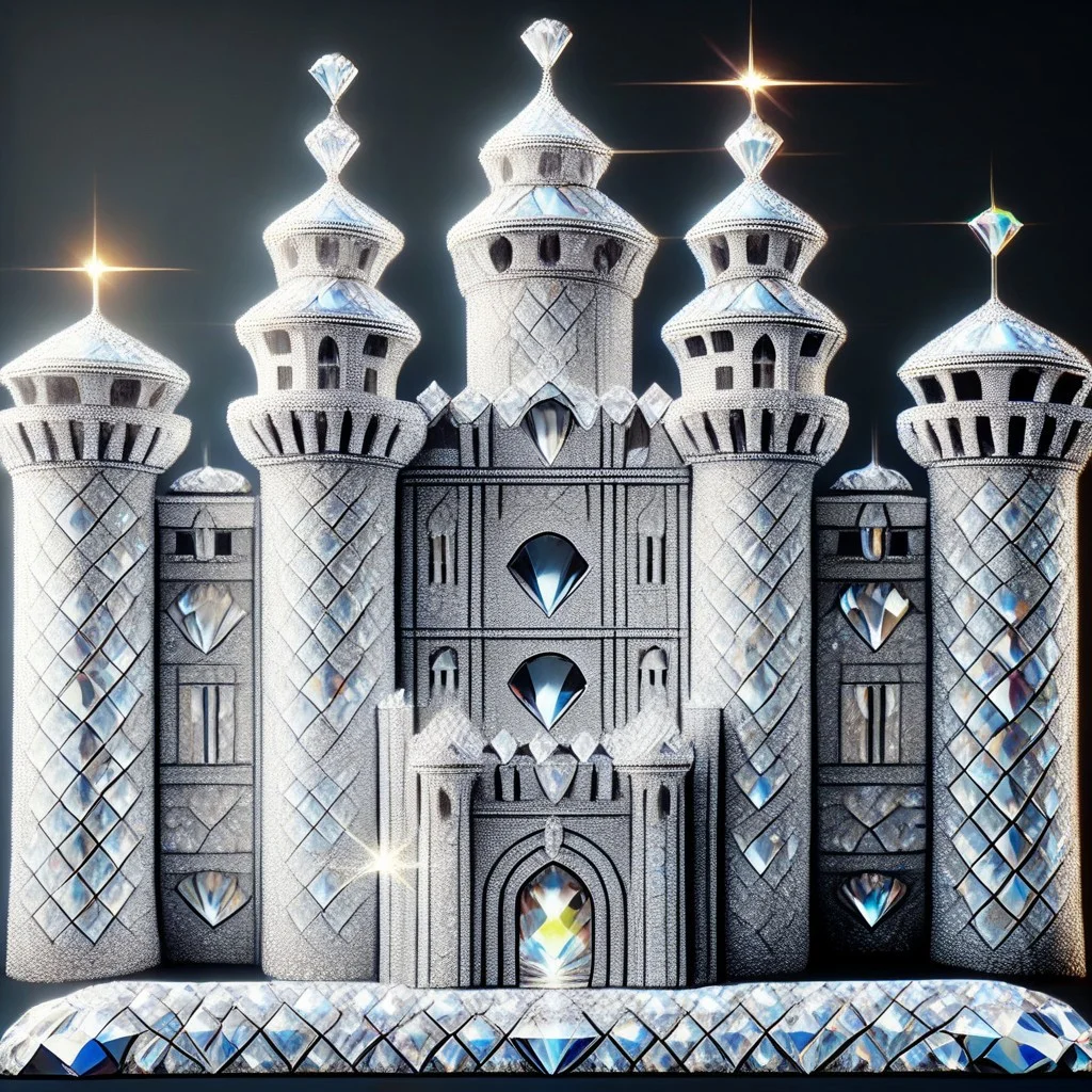 (photorealistic), castle made of diamonds, iridescent, score_9