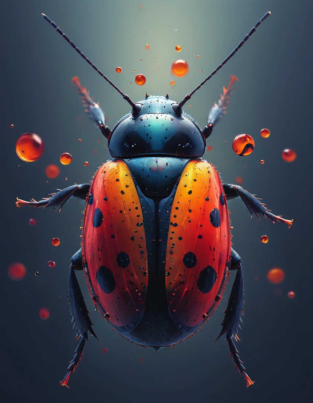 abstract illustration of a ladybug, 4k, uhd, masterpiece