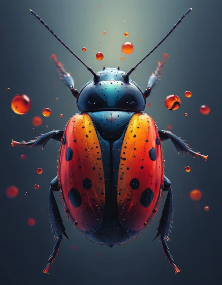 abstract illustration of a ladybug, 4k, uhd, masterpiece