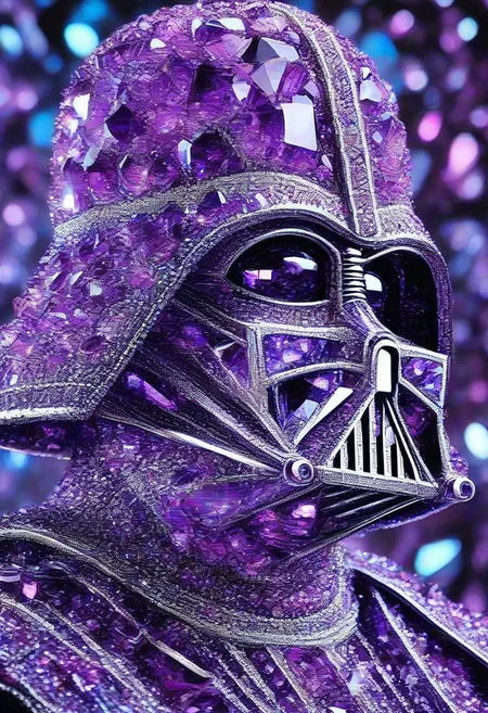 absurd resolution, best quality, ultra-detailed, perfect anatomy, perfect eyes,
made of sparkling amethyst crystals,
Darth Vader,