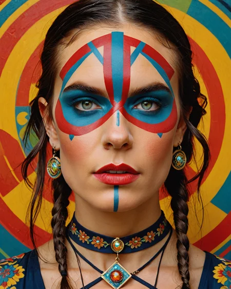 painting, Injured Female Falmer, gorgeous Hair Tie, Wide view, Fae, Pop Art, Selective focus, Saturated, by Craig Davison, rich colors, portrait art by Debbie Criswell <lora:shaman2:1> adrr-shmn, tattoo, colored skin, jewelry, facepaint, background inspired, exquisite color, dynamic dramatic atmosphere, cinematic perfect intricate stunning fine detail, fertile, striking, glossy