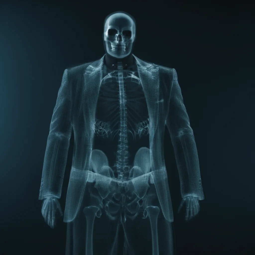 cinematic film still of <lora:x-ray style:1> X-ray of
a skeleton with batman suit on
,x-ray style, shallow depth of field, vignette, highly detailed, high budget, bokeh, cinemascope, moody, epic, gorgeous, film grain, grainy