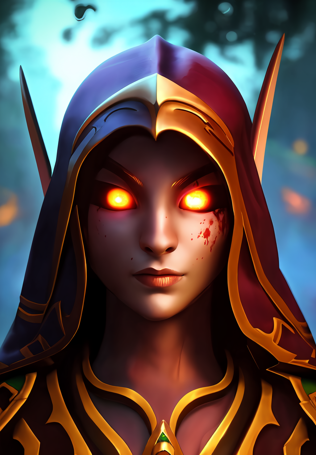 <lora:Blood_Elf:0.8>, Blood_Elf, 1girl, solo, portrait, glowing eyes,  (masterpiece, best quality,perfect lighting)