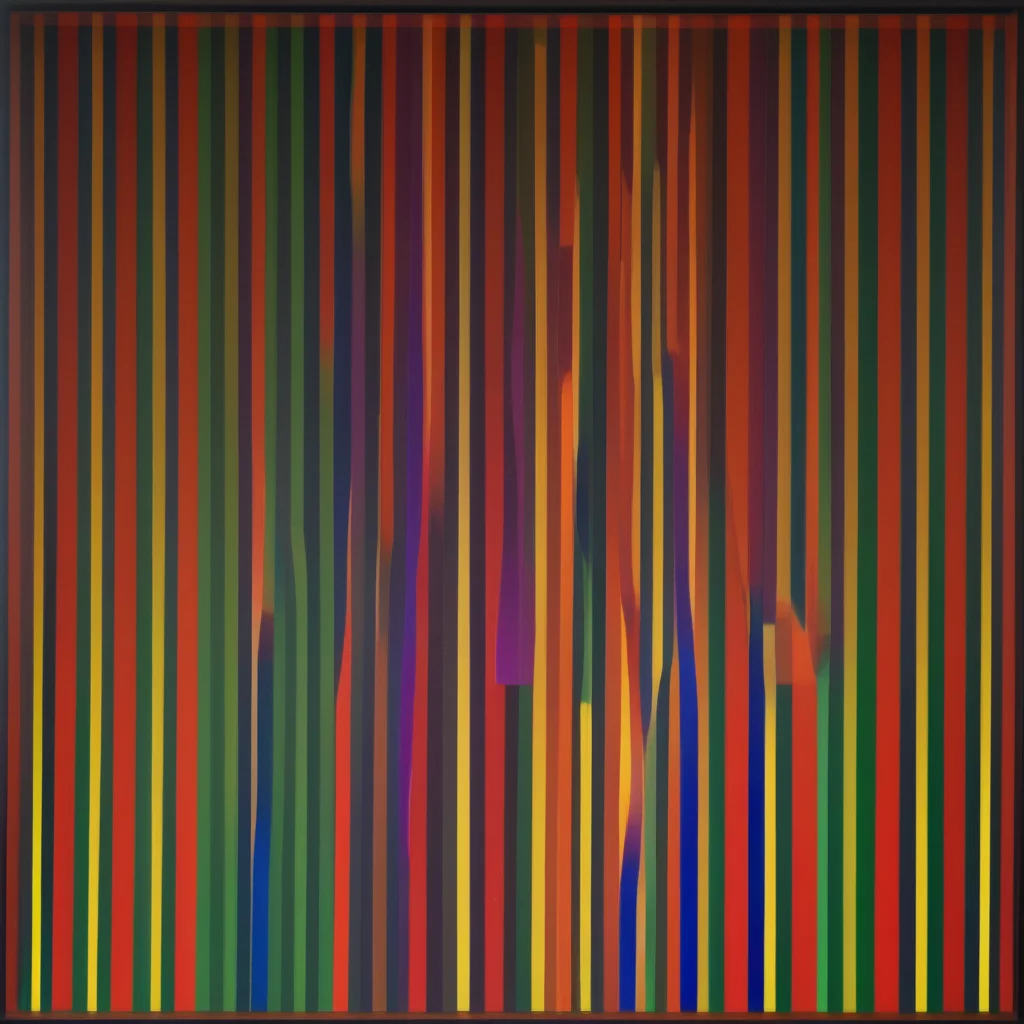 Le parc color surface cockade with color stripes circle red green and blue rainbow abstraccion geometrica <lora:LeParc_AI_LoRA_XL_v2.0:1>