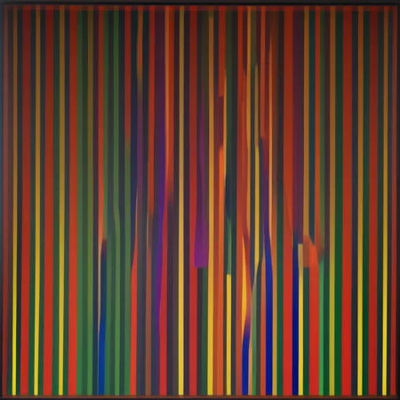 Le parc color surface cockade with color stripes circle red green and blue rainbow abstraccion geometrica <lora:LeParc_AI_LoRA_XL_v2.0:1>