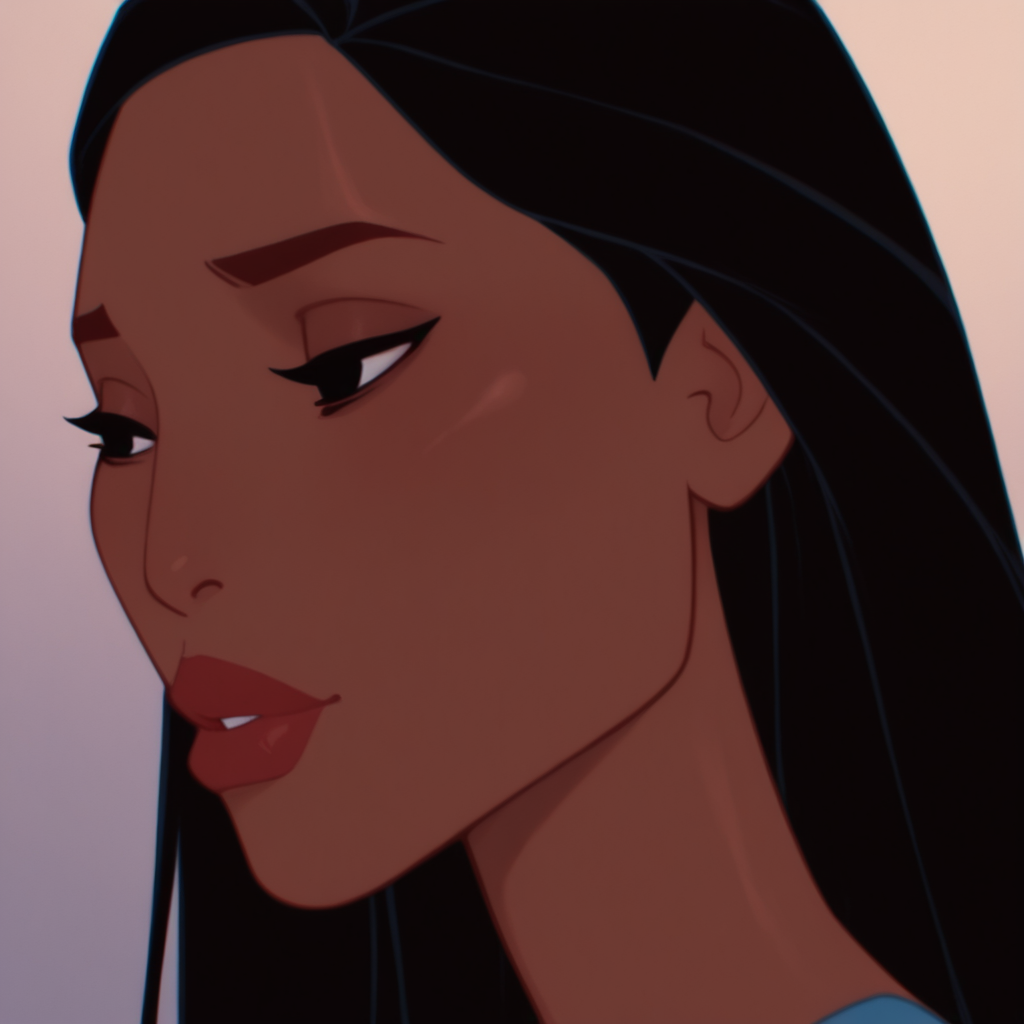 1girl, masterpiece, best quality, amazing quality,  absurdres,   <lora:Pocahontas__Disney__Illustrious:1> p0c4h0nt4s, pocahontas, black hair, long hair, black eyes, thick lips, dark-skinned female, arm tattoo