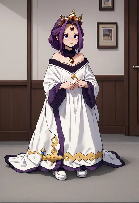 MIRELLIA Q MELROMARC, CROWN, TIARA, white fancy dress, full body, ShrinkingConcept, shrinkingclothing, oversized clothes, shrinking, full body, child, small