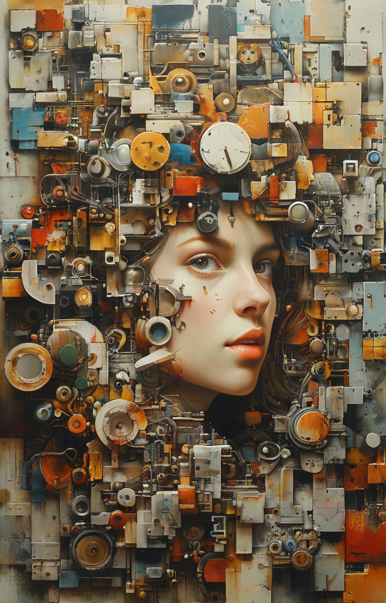 masterpiece,best quality,<lora:tbh244-sdxl:0.9>,illustration,style of Exploded assembly
 tech genius teenage girl