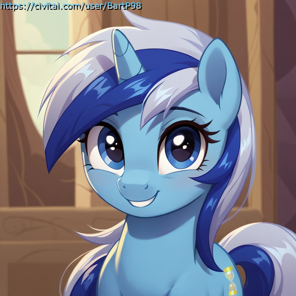 score_9, score_8_up, score_7_up, score_6_up, score_5_up, score_4_up, my little pony, ((feral pony)), minuette, blue fur, blue eyes, two-toned hair, unicorn, 1girl, ((solo)), (sexy), beautiful, detailed, (detailed cute pony face), detailed eyes, detailed fur, detailed hooves, beautiful, vector, vibrant colors, (abstract background), (looking at you, looking at viewer), smile, happy, cute, ((close-up)), (face focus), upper view