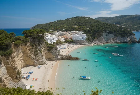 picturesque Mediterranean island, turquoise waters (cyan:1.10) lapping gently shore, quaint fisherman village nestled at the cliff, white houses with white roofs dotting the hillside, swaying palm treeslining the beach, steep rocky cliffs (limestone formations:1.12) rising dramatically in background, a tranquil atmosphere of sun-kissed serenity, crystal clear waters:1.13, (sandy beach:1.09), (colorful boats:1.11),
photo, photography, Fujifilm XT-4 Viltrox, very intricate, very detailed, realistic. sharp, bright, colorful, film grain, high contrast (masterpiece:1.17), (high image quality:1.08), (RAW:0.69),(high resolution photograph:1.28),high definition, <lora:sdxl\pony-realism-22-nsfw-photo.safetensors:0.85:0.18> p10,s8