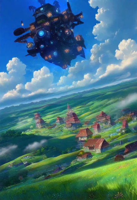 building, cloud, cloudy sky, day, grass, landscape, grass covered mountain, distant old buildings, ((cyber punk sci-fi Aztec building)), outdoors, scenery, sky, vision \(genshin impact\), wind, (((landscape))), (((wideshot))), very awa, perfect quality, newest, absurdres, highres, very aesthetic, sharp focus, (depth of field:1.5, foreshortening:0.8, deep perspective:0.8), ((4k, Ultra HD)), ((Masterpiece :1.2)), ((Best quality :1.2)), ((Detailed :1.5)), ((Detailed background :1.5)), ((g1b4l1, PEAnimeBG, Beautiful Background Scenery, uchio kazumasa style)),