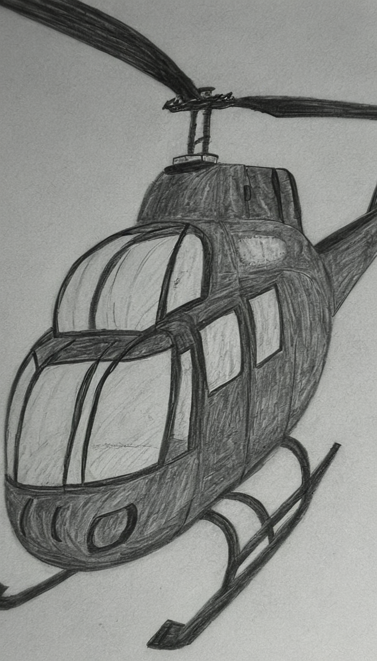 helicopter <lora:DD-Drawing-XL:1> black and white drawing