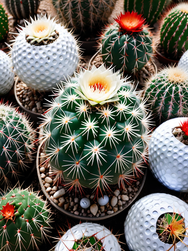 <lora:g0lfb4lls_v2:1>, high quality, high resolution, photo, cactus, made of golf balls