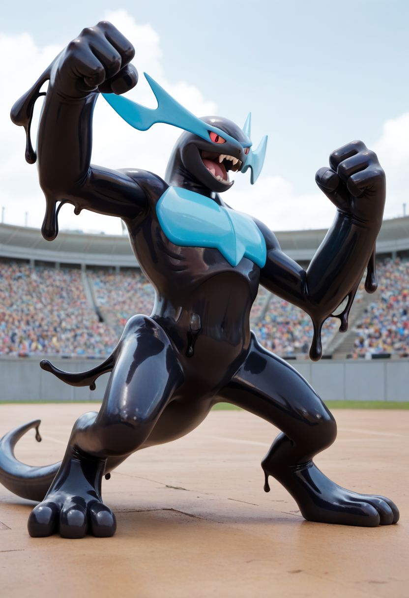 Winning pose from Shriken. He is so strong, a new league would have to be invented for his skill level he showed up! Fighting scenes following soon