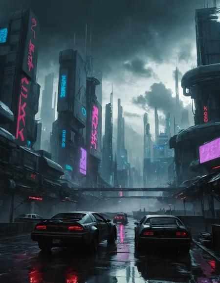 <lora:r0k00g00th:1>,r0k00g00th,r0kur3&l1tyHD. cyberpunk art,, with a futuristic cityscape in the foreground [2], prompt . ,weather, (overcast:1.5), full cloud cover, blocking most sunlight, blocking all sunlight,,