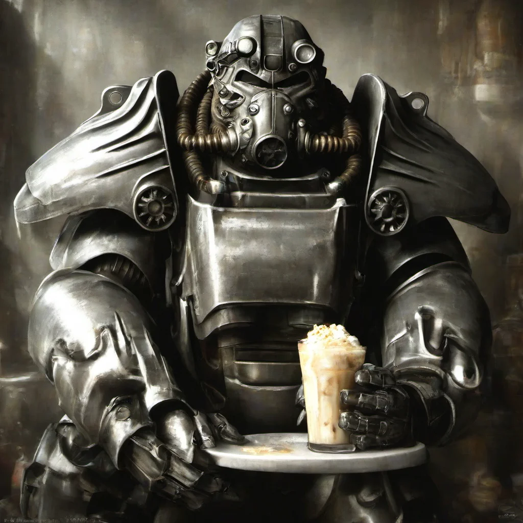 masterpice,high quaity,portrait,
 <lora:PE_PowerArmor:1> PEPowerArmor,
drinking a milkshake,
