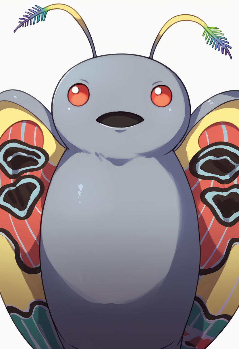 score_9, score_8_up, score_7_up, source_anime BREAK 1boy, solo,
<lora:zs_FE3HPortraitsXL:1> fe3hportraits, upper body, white background
 <lora:Mothman-pdxl_Fp:1> mothman, pokemon \(creature\), red eyes, open mouth, antennae, grey skin, wings