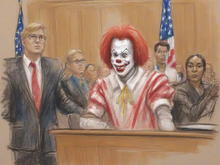 Masterpice,High Quality,
<lora:PE_CourtRoomSketch:0.8> PECourtRoomSketch,
courtroom,ronald mcdonald