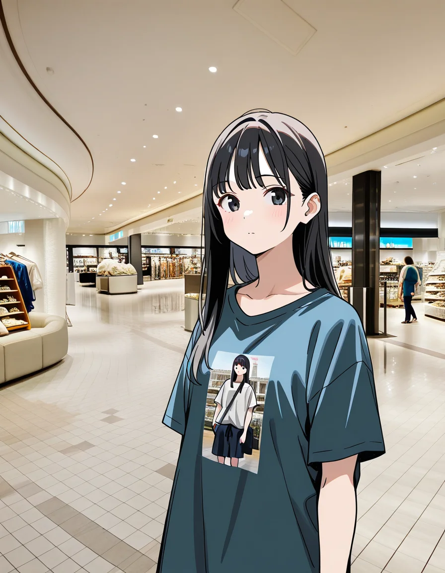 score_7_up, anime BREAK official art, solo, 1girl, one girl,
Black hair, (chest length hair:1.2), Straight Hair, bangs, one tucked behind ear, black eyes, feature large highlight, feature double highlights, shaped eyeblow,
<lora:Shopping_Mall-000006:1>, Shopping Mall, photo background, real world location,
shop, scenery, reflective floor, reflection, tiles, tile floor, indoors, storefront, sofa, path
(masterpiece:1.3), best quality, high resolution, unity 8k wallpaper, extremely detailed CG, 8K, (watercolor \(medium\), muted color, sketch:1.1), perfect anatomy, highly finished, masterpiece, best quality, high quality, amazing quality, great quality, very aesthetic, ultra detailed, highres, absurdres, highly detailed, highly detailed background,