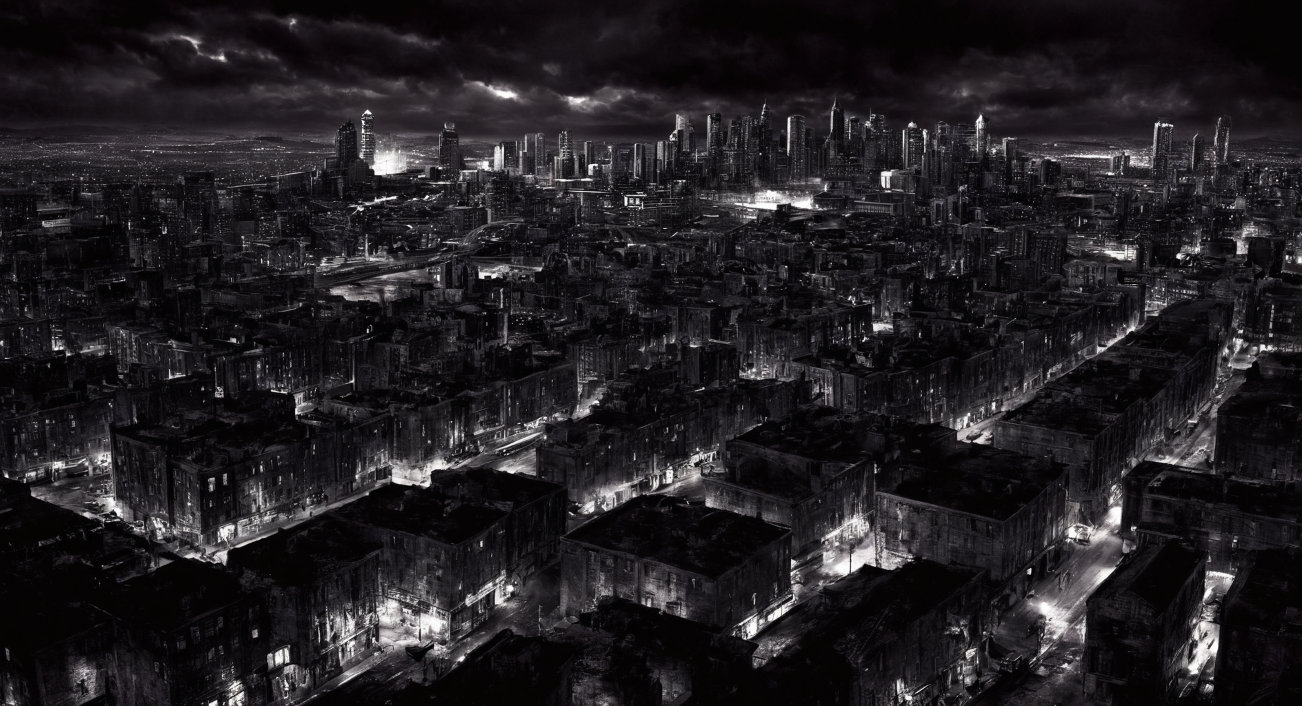 Dark Fantasy Art of  <lora:sin city style v2:1>
Dark Fantasy Art of a black and white photo of a city at night sin city style, dark, moody, dark fantasy style, dark, moody, dark fantasy style