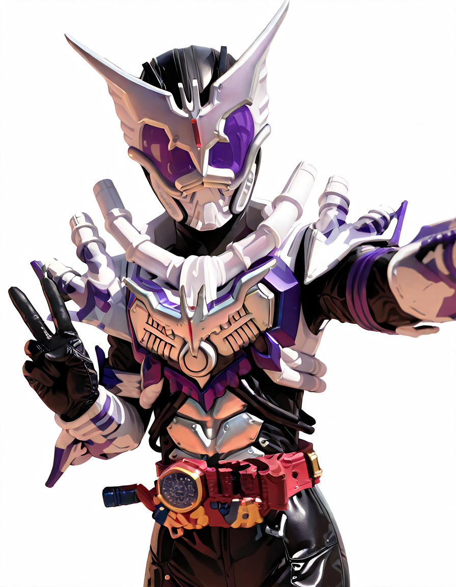 zigou masterpiece, best quality, amazing quality, very aesthetic, absurdres, selfie of KRMADROGUE, looking at viewer, robot, solo, KMDRGE helmet, KMDRGE armor, KMDRGE bodysuit, KMDRGE belt, KMDRGE holster, KMDRGE gloves, peace sign, white background zigou <lora:zigouILL:1> <lora:Kamen_Rider_Build_-_Masked_Rider_Build_ä»®é¢ã©ã¤ãã¼ãã«ã_16_in_1_v2:1>