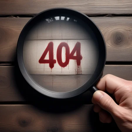 8k, highly detailed, hdr, dark, old movie,
text '404' written by finger on an old dirty wooden floor enlarged by huge magnifying glass, detectives hand, smeared blood, red fingerprints,