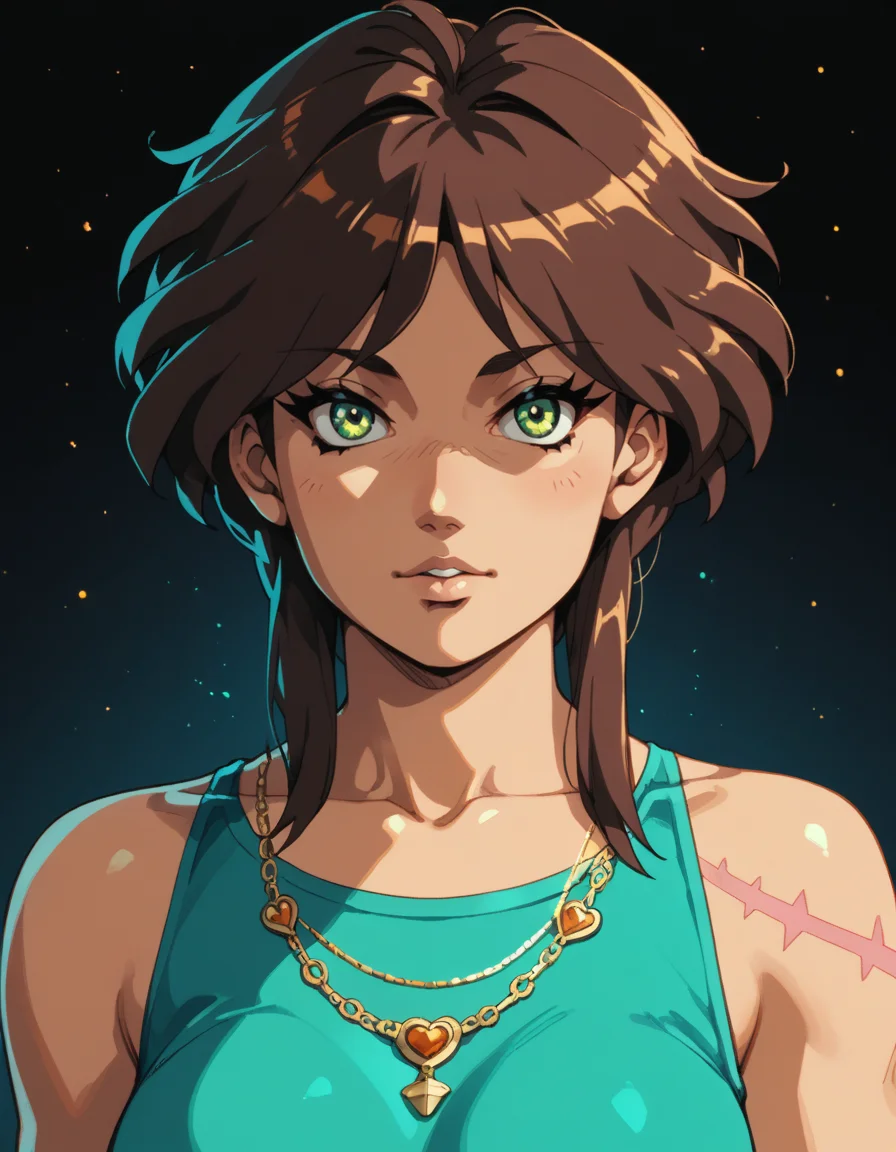 isometric style, score_9, score_8_up, score_7_up, score_6_up, score_5_up BREAK ot0m, 1girl, green eyes, brown sidelocks hair, looking at viewer, <lora:OtaKingMondayAshlinPDXL16v1.6tx1-000008:0.9>, vibrant, beautiful, crisp, detailed, ultra detailed, intricate