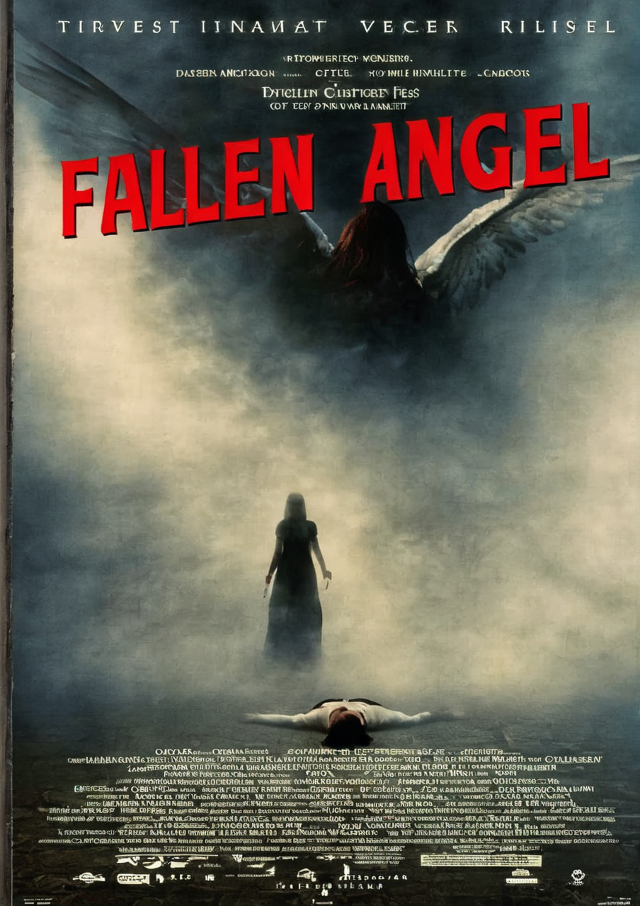 cinexart (title: "Fallen Angel") movie poster <lora:cinexart:1>