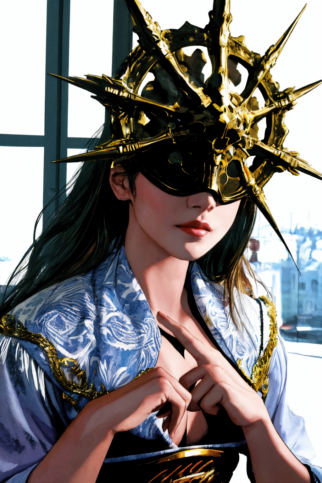 <lora:CONCEPT_pov_dating_ownwaifu-15:0.8> concept_pov_dating_ownwaifu, www.ownwaifu.com, 1girl, solo, looking at viewer, breasts
<lora:Gwyndolin:0.65> Gwyndolin, otoko no ko, snake legs, gold helmet,covered eyes uncensored, (dynamic pose:1.1)
((Masterpiece)), (best quality), (high resolution:1.2), perfect nipples,
(detailed face), glossy skin, shiny skin, fantasy,
(good hands, anatomical hands:0.9)
very sexy, intricate detail, (realistic:1), (photorealistic:1.1), real skin texture, dynamic lighting, volumetric lighting, triadic colors, vivid colors, high contrast, real shadows, polished, <lora:eyelashes_slider_v3:1.3> glamour
<lora:weight_slider_v2:-0.4>, photorealistic, photograph, photo, dlsr, FujiFilm, extremely high detail