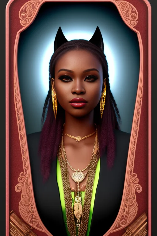 african,portrait, trading card, virtual, futuristic, punk, victorian, rim lighting, duskypie, redshift style, lisdusk1,seconddusk