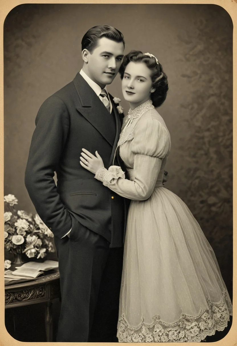 Vintage,
Romantic couple