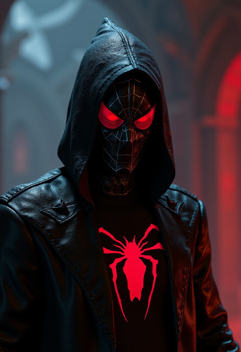 a mystic vampire as spider man in a mystic dungeon, aidmabaldursgate3