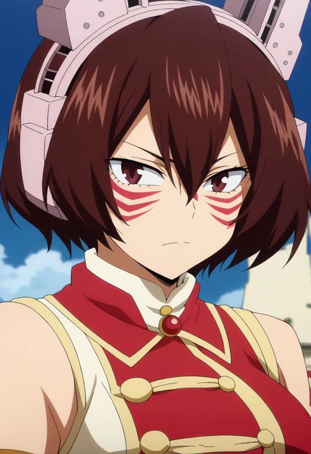 <lora:SlimesMandalay-000005:1>, mandalay, , solo,mandalay, brown eyes, bangs, brown hair, facepaint, hair between eyes, headgear, fake animal ears, short hair, ,,,, anime coloring,anime screencap, 1girl,Solo ,, anime,PUFFY nipple,huge breasts,official art,Uncensored ,Unedited ,,,, ,,,, ,,,, ,,,, , ,