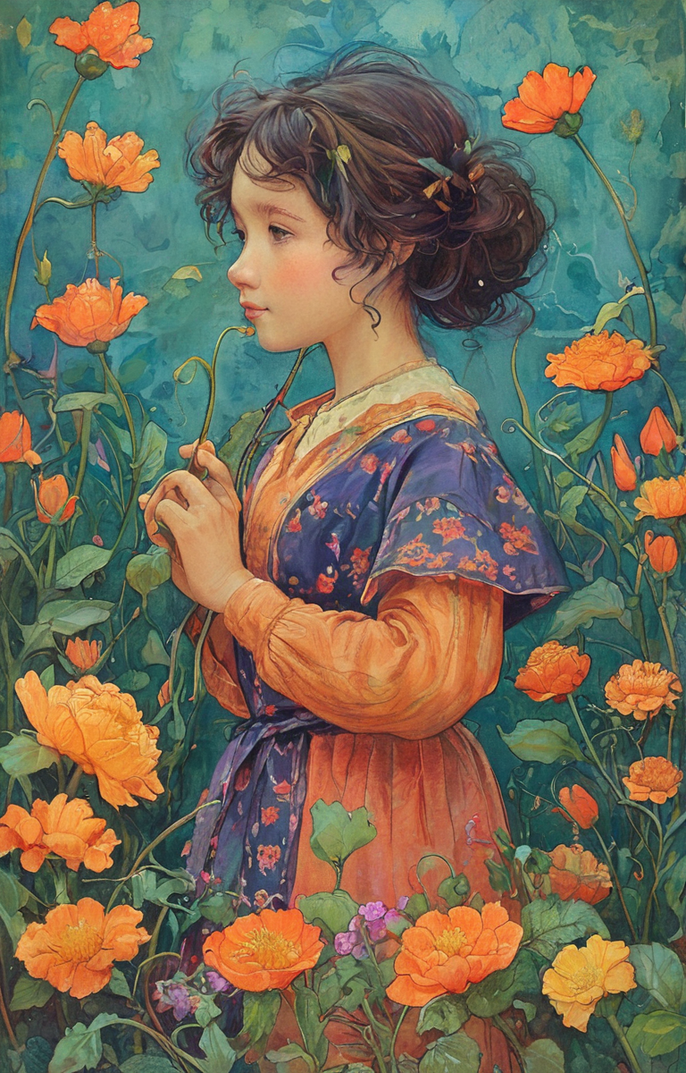 masterpiece,best quality,<lora:tbh144-sdxl:0.7>,patten,computer,flowers,illustration
