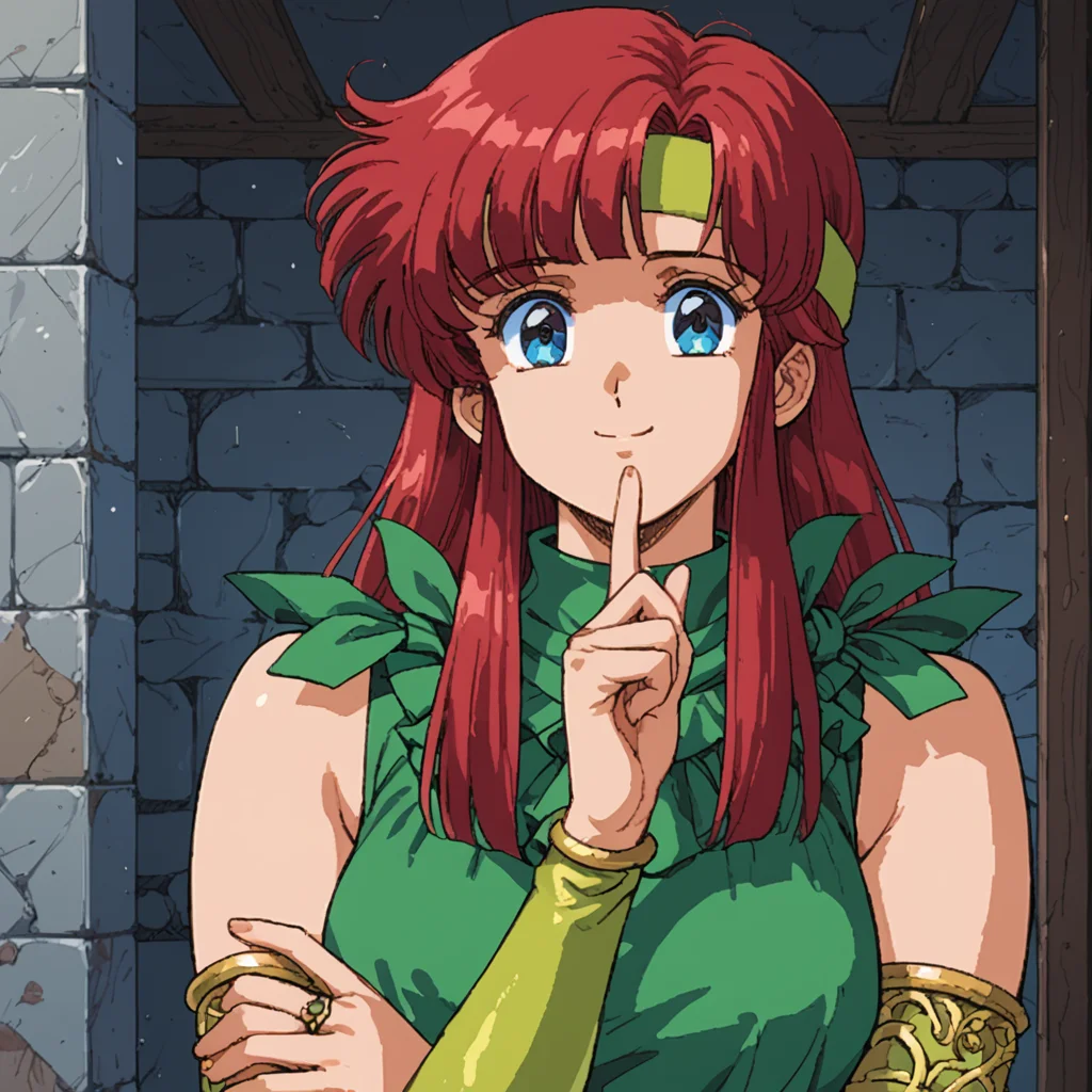 score_9, score_8_up, score_7_up, score_6_up, score_5_up, rating_questionable, source_anime BREAK 1girl, solo, upper body, portrait, DKLuna, DK1Luna, 1girl, bridal gauntlets, smile, green frilled dress, headband, skirt, sleeveless, <lora:DKLuna_SDXL-000005:1.0>