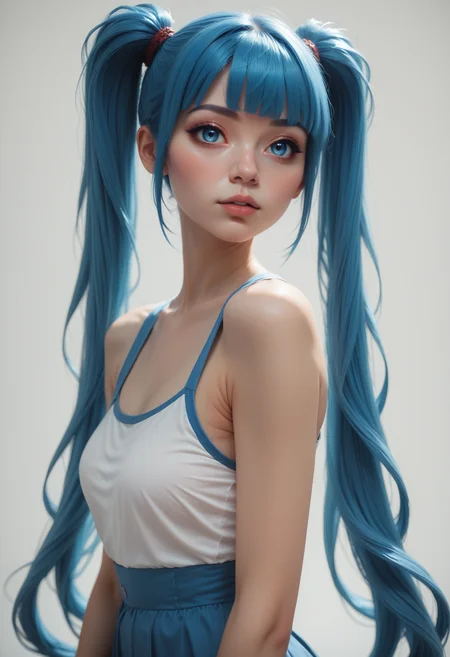 score_9, score_8_up, score_7_up, 1girl, solo, <lora:Dark_Somi_Pony_v0.1:0.5> d4rks0m1, long blue hair, twintails, blue eyes,