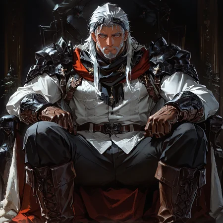 <lora:Waginau__Alchemist_Code-000003:.75> tagatamewag, waginau_white hair, waginau_grey eyes, 1boy, hairgear, long hair, solo, male focus, manly, mature male, bara, muscular male, shirt, loosen sleeve, pauldrons, scarf, coat, cape, gloves, pants, boots
short hair, male focus, muscular male, muscular male, bara, mature, (hairy body, hairy, body hair, glossy skin, bara, mature, facial hair, beard, full beard, sideburn, mustache, stubble), facial hair, bara, mature, body hair, aixiwuganda_(20222192), very awa, masterpiece, best quality, absurdres, newest, perfect quality, detailed background, intricate details,, <lora:slider_Body Type_alpha1.0_rank4_noxattn_last:3><lora:Anime Summer Days 2 Style SDXL_LoRA_Pony Diffusion V6 XL:.6><lora:merged:.7>, DARK, DARK BACKGROUND, LOW-KEY LIGHTING <lora:slider_cfg_scale_boost:.7><lora:Artist6p:.55>, Artist6p, Artist04p,<lora:slider_il_contrast_slider_d1:-.25>,<lora:slider_contract_controller_illus01_v1:.3>, <lora:addon_illustriousXLv01_stabilizer_v1.121:.5>,<lora:Heavenly_Beauty_r1:1>, (heavenlybeauty,)<lora:slider_style_strength_controller_illus01_v1:.25>