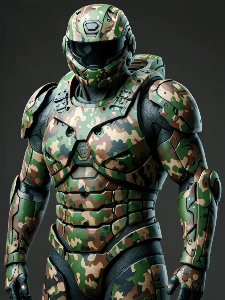 (8k, best quality, masterpiece:1.2),(best quality:1.0), ((ultra realistic)), digital photography, realistic photography, hyper realistic photo, high detail, sci-fi, futuristic, ral-camo armor <lora:ral-camo-sdxl:1>