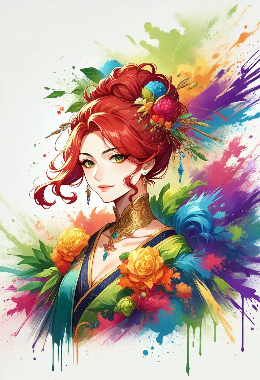 score_9, score_8_up, score_7_up, source_anime, <lora:wrenchinktapestry:1>, inktapestry, colorful, paint splatter,
a simple beautiful 18 year old woman with red hair, white background, princesscore, I can't believe how beautiful this is,