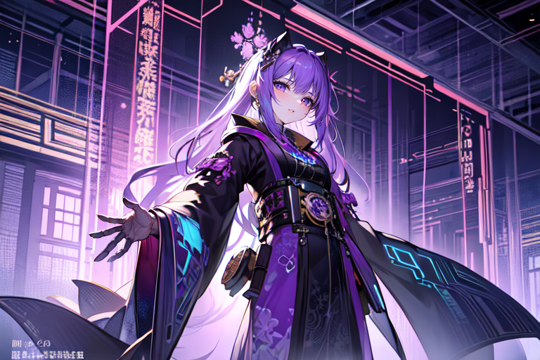 highly insanely detailed, masterpiece, top quality, best quality, highres, 4k, 8k, RAW photo, (very aesthetic, beautiful and aesthetic),  
(code_style,codestyle),traditional chinese text,japanese text,(sympattern,geometric pattern),vignette, 
<lora:CodeStyle (half generic class)_564920:0>, 
(1girl:1.3), 1other, 
the aircraft is flying over a vibrant steampunk city, where colorful gears and gadgets adorn every corner, and the energy of innovation is palpable, in the fog,(pure purple background,transparent background:1.2),âââ