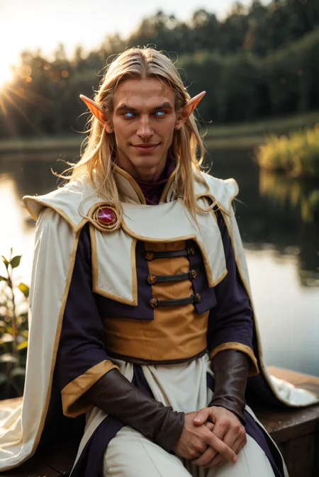 <lora:invoker_game_v1:1>invoker_game_v1,
1boy,
elf, skinny, solo, 25 y.o, very young man ,
white eyes,
long hair, blonde hair,
shoulder armor, belt, footwear, coat, sash, pants
long pointy ears, pointy ears, narrow nose,, score_9, score_8_up, score_7_up, solo,
blur censor, blurry, blurry background, blurry foreground, bokeh, motion blur,
chromatic aberration, depth of field, figure, focused, focus
( Calm spring night landscape), amongst lush greenery, beautiful view, creeping phlox in full bloom, creeping phlox, early morning, sunrise sky, beautiful clouds, dappled sunlight, outdoor seating, one lamp, Tranquil Lake, Boat on a Lake,, front view, seductive eyes, seductive pose, smiling, looking at viewer, breasts squeezed together, horny, pleasure, wink, tongue out, leaning to viewer