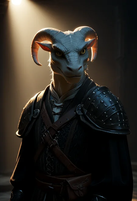 score_9,score_8_up,score_7_up, D&D, fantasy, medieval,
1dragonborn, solo, slender, frail, goat looking, tragic, Dragonborn, furry dragon, bald,
dynamic angle, looking at viewer. backlit, spotlight. night time.