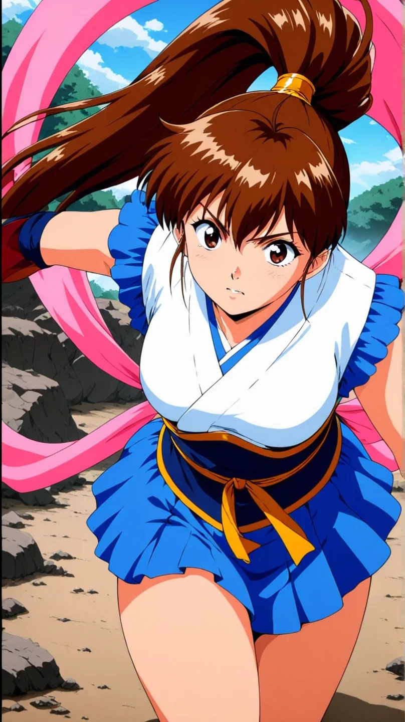 masterpiece, best quality, anime coloring, ruin, shine
1girl,solo, floating hair, dynamic pose
 <lora:Ai-Amatsu_lL_v01:1> ai-amatsu, long hair, ponytail, hagoromo,  japanese clothes, brown hair