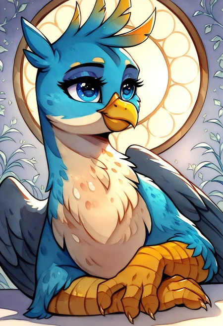 masterpiece, score_9, score_8_up, score_7_up, score_6_up, (best quality:1.1), ultra-detailed, high resolution, 1boy, gallus, feral, griffon, g4, male, eyeshadow, sly smirk, indoors, sit on the ground, sweets on the ground in, kitchen background, tail, high quality, sharp, the quality of ai art is frightening, watercolor, highly detailed, (beautiful detailed eyes), Long eyelashes, Highly Visible, (((8k))), sharp focus, perfect lighting, beautiful eyes, long eyelashes, anatomically correct, extremely detailed, shine on body, high detail, cute, Expressiveh, detailed background, OverallDetail, zPDXL2